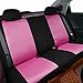 Flying Banner Car Seat Covers Full Set Front Seats and Rear Bench Polyester Cover Embroidered Butterfly Three-Dimensional (3D) Pink with Black