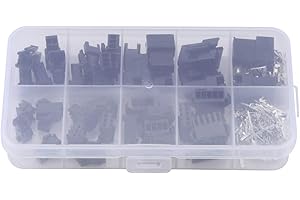 YWBL-WH 200pcs Plug Connector 2/3/4/5PIN JST-2.54mm Male Female Wire Terminals Jumper Crimp Pin Header Connector Housing Kit, Terminals