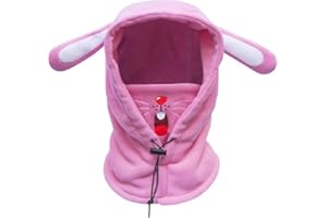 BLUEMARS Kids Balaclava Ski Mask, Boys/Girls Washable Fleeces Winter Hat with Face Cover for Windproof,Rabbit,Small