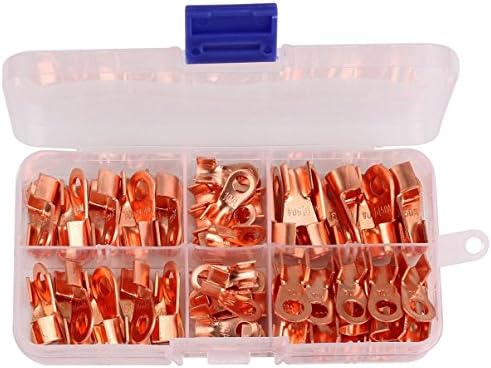 Ronben 70PCS Car Auto Pure Copper Ring Lug Open Barrel Wire Crimp Connector Kit 10A 20A 30A 40A 50A