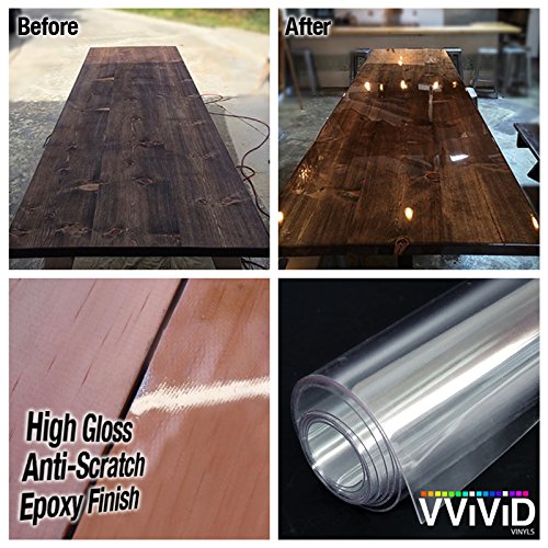 VViViD Clear HighGloss Epoxy Vinyl Wrap Furniture Laminate