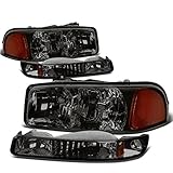 For GMC Sierra/Yukon GMT800 4Pcs Smoked Lens Amber Corner Headlight+Bumper Light