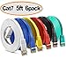 Jadaol Cat 7 Shielded Ethernet Cable 5 ft 6 Pack (10GB Fastest Cat7 Flat Ethernet Patch Cables - Internet Cable for Modem, Router, LAN, Computer,Switch - Compatible with Cat 5e, Cat 6 Network