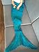FEESHOW Handcrafted Crochet Knitting Mermaid Tail Sofa Cocoon Blanket for Toddler & Small Children (Lake Blue, 3-7 Years)