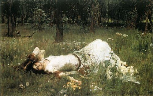 Ophelia-1889, John William Waterhouse (16X25.5)