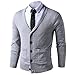 LTIFONE Mens Slim Fit Soft Cable Knit Shawl Collar Button Down Cardigan Sweater with Ribbing Edge(Grey,XL)
