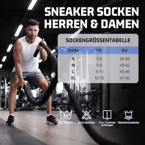 Effeet Trainer Socks Men Women 10/20 Pairs Breathable Cotton Sports Socks Short Half Socks Running Socks Black White Grey 43-46 39-42 47-50 35-38