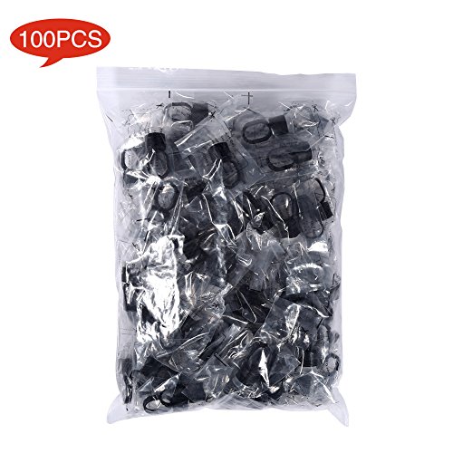 Tattoo Ink Ring, 100pcs Tattoo Ink Ring Pigment Ink Holder Container Cup with Sponge Eyebrow Tattoo Kits(Black Ring, White Cup)