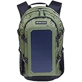 Xlight.ca Solar Charger Backpack 6.5W Solar Panel 45L Travel Bag Rucksack with USB Port - Perfect for Travel, Hiking, Camping (Green)