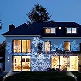 CrazyFire Projectable LED Night Light,White Snowflakes LED Projection Light,Sparkling LED Projector Landscape Spotlight,Wall and Tree Christmas Holiday Party Decoration Light (White)