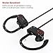 Wireless Headphones, Sport Earphones HD Stereo Bass Sweatproof Headsets with Mic for Running Gym Workout - Black