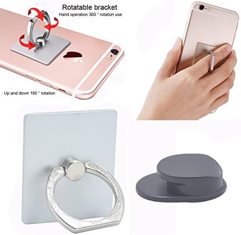 GO HAND Mobile Phone Universal Ring Bracket with Car Hook Lazy Bracket Men Girl promotional gifts (Silver)