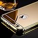 For iPhone 6s Case, Roybens Luxury Air Aluminum Metal Bumper Detachable + Mirror Hard Back Case, 2 in 1 cover, Ultra Thin Frame with Stylish Designs for Apple iPhone 6s - Retail Packaging Gold