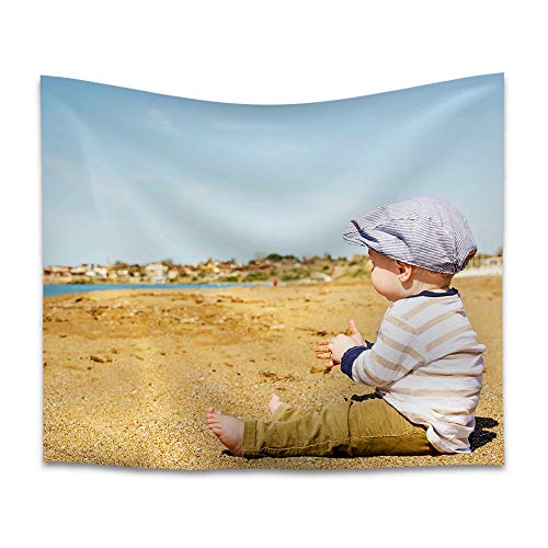  Customized Gifts with Your Picture for Baby/Kids, Personalized Tapestry, Wall Hanging for Living Room Bedroom Dorm-51x60 inches