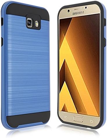 Galaxy A7 Case, ZeopoCase [Hybrid Case] Hard Soft Dual Layers Hybrid Armor Defender Protective Case Cover for Samsung Galaxy A7 (2017) Only (Blue)