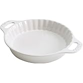 STAUB Ceramic Bakeware-Pie-Pans Dish, 9-inch, White