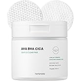 HERBNOTE AHA BHA Cica Gentle Clear Pad - Facial Exfoliating Pad for Dead Skin Cell Care, pH Balancing & Sebum Control, Tighten Large Pores, Calm Sensitive Skin, & Moisturize Dry, Flaky Skin, 70 Sheets