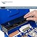 Certus Global Large Blue Cash Box with Money Tray, Secure Lock, Cantilever Coin Tray 4 Bills/ 5 Coins (Admiral Blue)