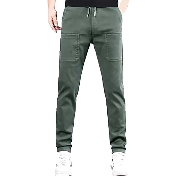 YAMIELO High Stretch Multi-Pocket Durable Cargo Pants, Men's