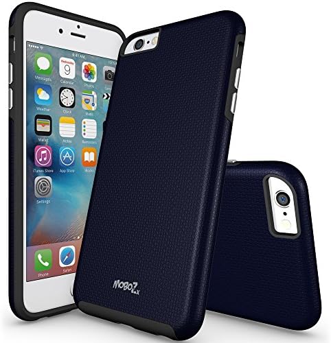 iPhone 6S Plus Case, iPhone 6 Plus Case, MoboZx [Premium Grippery] Dual-Layer [Grippery PC + Flexible TPU] Slim Protective Scratch-Resistant Shock-Proof Bumper For Apple iPhone 6/6s Plus (Navy Blue)