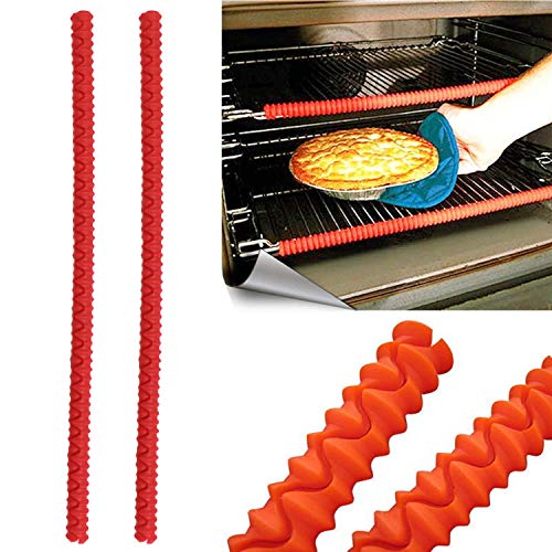 Oven Accessories,Oven Rack Guards 2PCS Food Grade Heat Resistant Anti-scalding Silicone Oven Rack Guards Shields Protectors for Home Dining Restaurant Red - Thumbnail 4