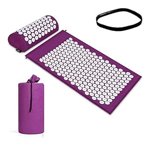 Acupressure Mat & Pillow Set/Acupuncture Mat Spike Yoga Mat for Massage Wellness Relaxation and Tension Release Muscle Relaxation Post-Sport Recovery – with Carry Bag