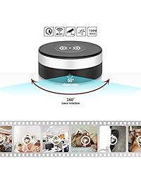 WiFi Cámara oculta, carga inalámbrica, cámara espía con lente de rotación de 160 ° y certificado Qi 5 W rápida carga inalámbrica Pad compatible con iPhone 8 8P, X, Samsung Galaxy Note 9 S9 S9+, Note 8