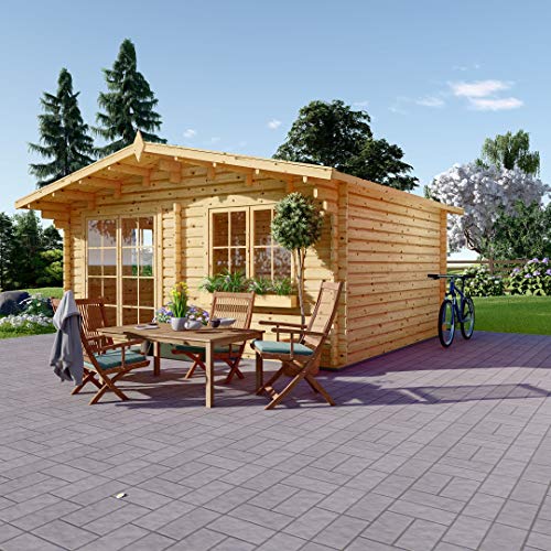 Chaletdejardin.fr Abri de Jardin en Bois WISSOUS 25m²(5x5), 34mm d'épaisseur de Mur