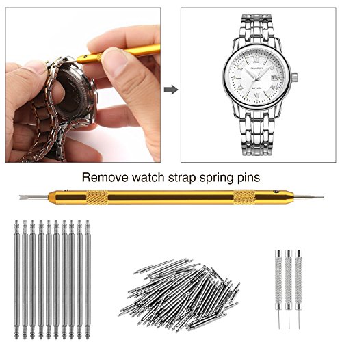 E.Durable 147 in 1 Watch Repair Kit Professional Screwdriver Spring Bar Tool Set, Watch Band Link Pin Tool Set with Carrying Case (Watch Repair Set -1) - Thumbnail 6