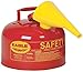 Eagle UI-25-FS Type I Metal Safety Can with F-15 Funnel, Flammables, 11-1/4" Width x 10" Depth, 2-1/2 Gallon Capacity, Red primary