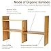 NIUBEE Adjustable Desktop Bookshelf Desk Storage Organizer Bamboo Wood Counter Top Display Shelf Rack Counter Office Storage Rack Top Bookcase - Office Supplies Desk Organizer Display, Yellow