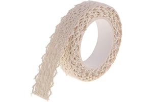 Ruban adhésif décoratif en dentelle Washi - Beige - 1,8 m - Pour loisirs créatifs, scrapbooking, fabrication de cartes, album