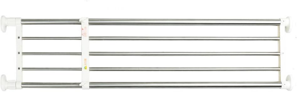 BAOYOUNI Extendable Wardrobe Cupboard Shelf Rack Heavy Duty Adjustable Closet Storage Shelves Expanding Clothes Hanging Tension Pole Rods Kitchen Organiser Dividers Bookshelf