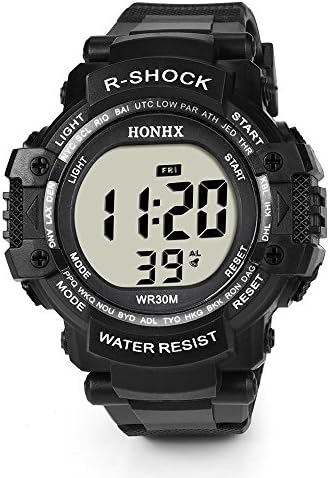 Sport Watches for Men, Fyhuzp Men's Digital Watch Large Face LED Wrist Watches Military Sports Electronic Quartz Outdoor Watch