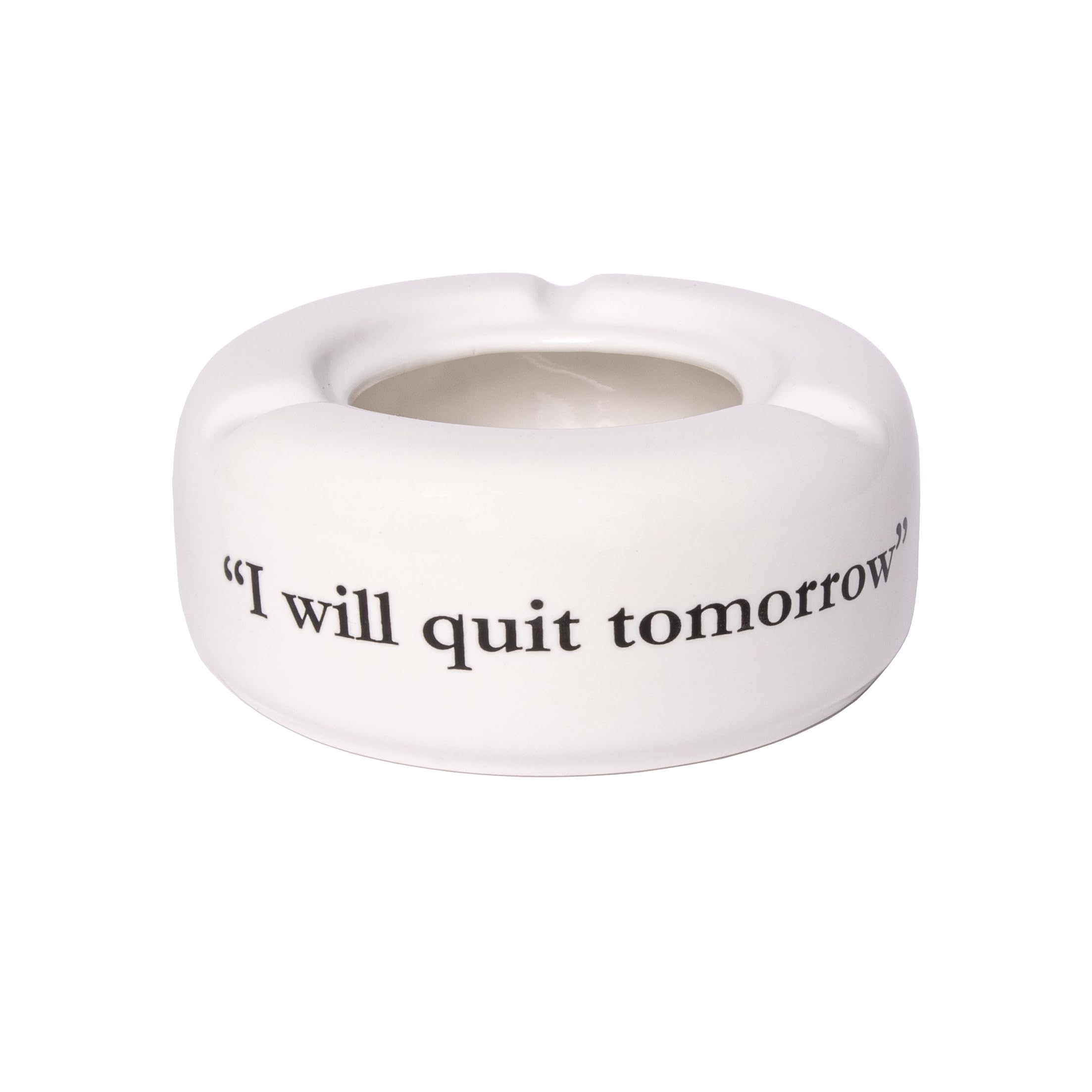Fisura - Original ceramic ashtray "I will quit tomorrow" - different models, Funny cool ash tray to give as a gift, ash trays indoors & outdoor, home, garden ashtray, 10x10x4cm