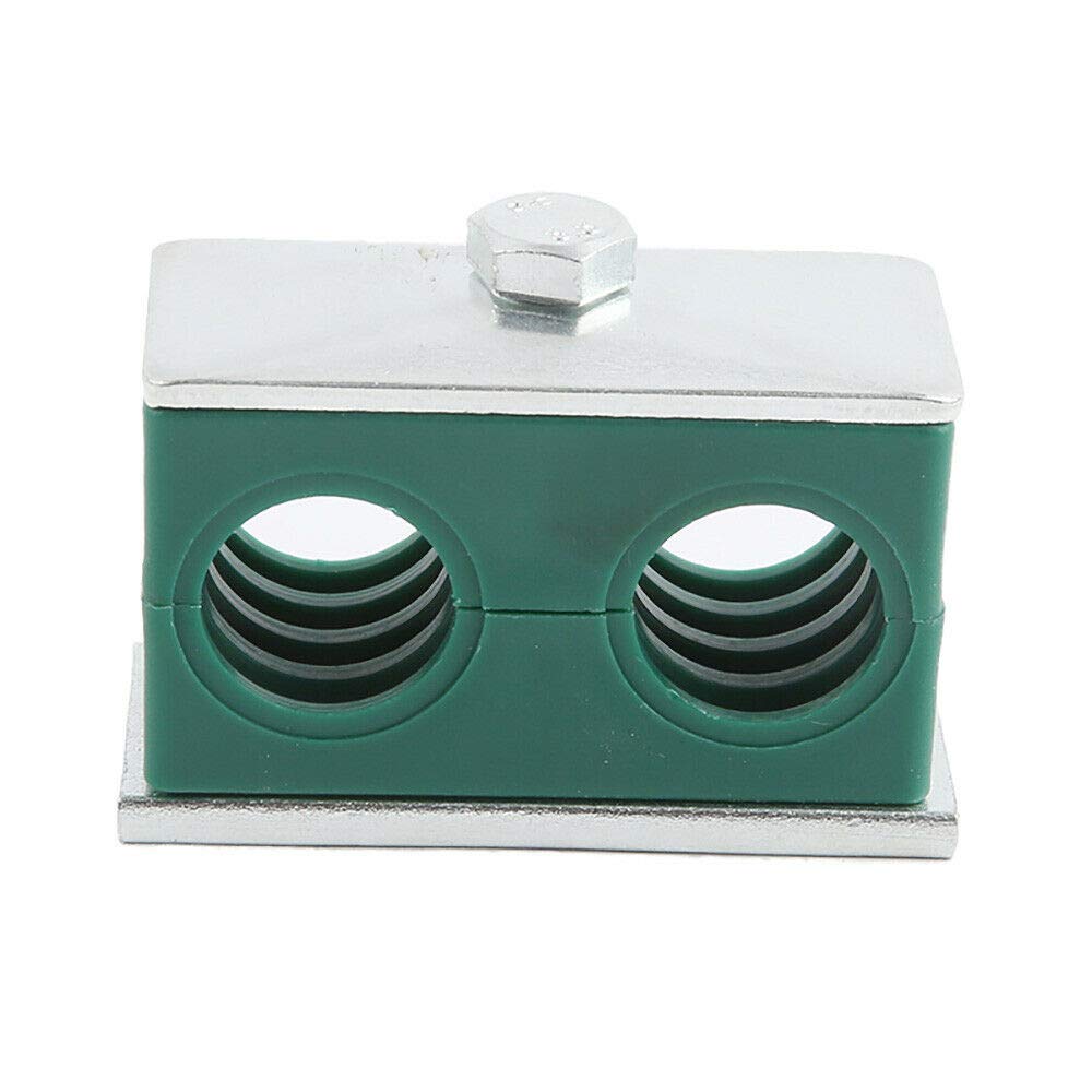 Vogueing Tool Plastic Pipe Clamps 17.2MM Outer Diameter Pipe Clips Standard Twin/Double Holds Hydraulic Pipe Clamp for Pipe Line Fixing (Pack of 2)
