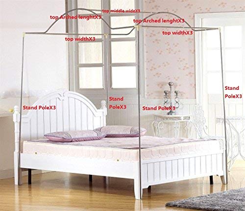 KingKara Arched Canopy Bed Mosquito Netting Stainless Steel Frame (Full/Queen)