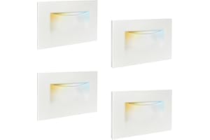 Sofiton 4-Pack Horizontal LED Step Lights, Color Adjustable (2700K-5000K), IP65 Waterproof, 3W 100LM, 120V Stair Lights Indoo