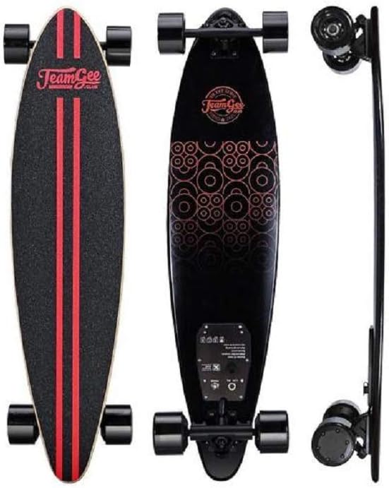 TeamGee RXFSP Electric skateboard dual engine power supply 2x380W electric long board new electronic skateboard H6 BLACK, ultra-thin cool surfing design