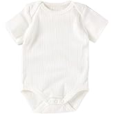 Organic Cotton Baby Bodysuit – Short Sleeve Ribbed Onesie for Newborns & Infants