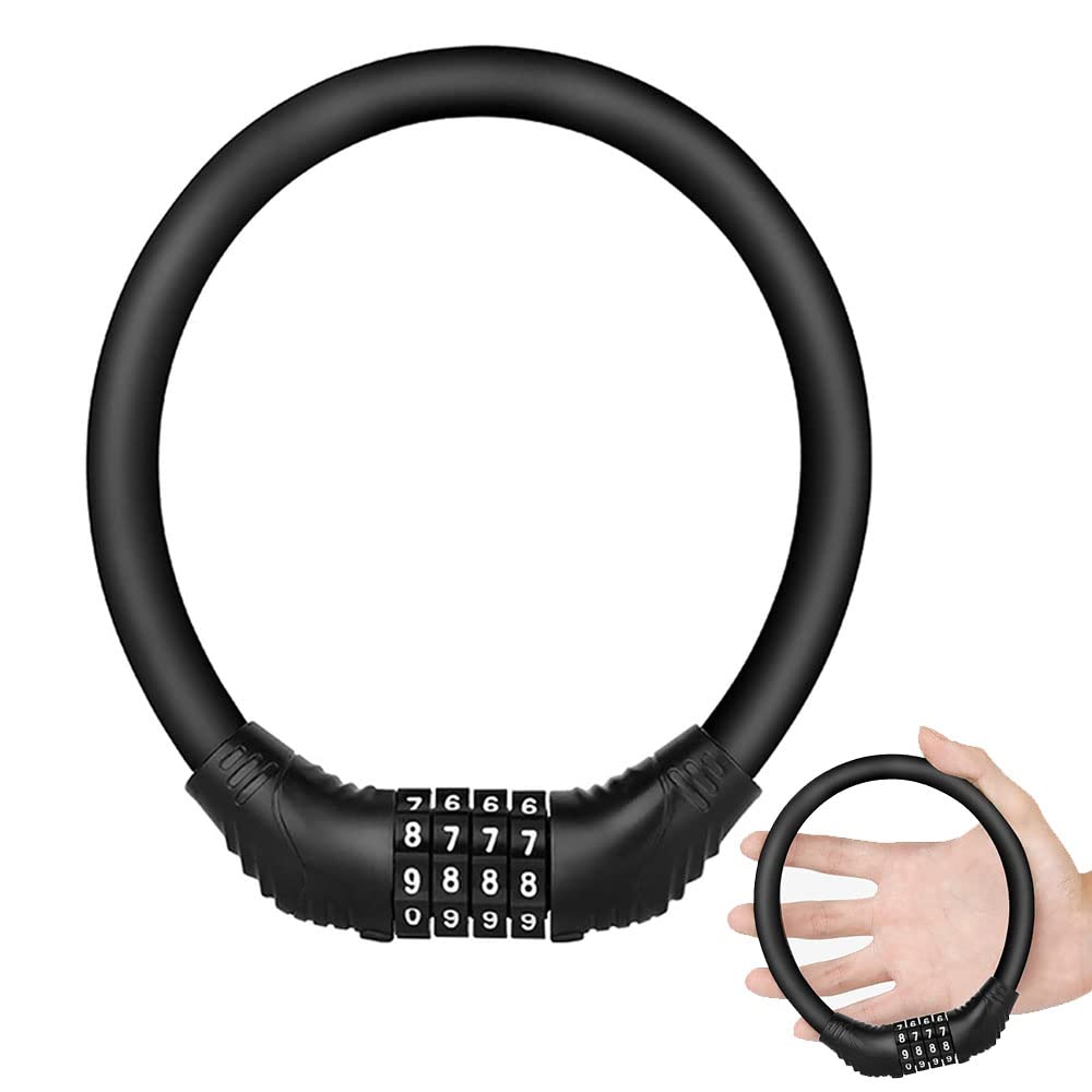 4 Digit Code Bike Lock, Motorcycle Helmet Lock, Bike Lock, Bike Chain Locks, Bicycle Portable Parts Tool, Resettable Bicycle Lock, Helmet Lock, Multi-Function Anti-Theft Lock, for Bicycle, Moto(Black)