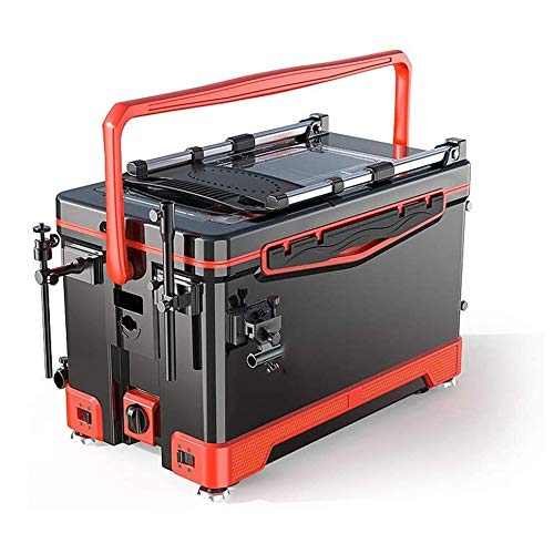 JJSFJH Fischereimer, Fischereibox Angelstuhl Freier Installation Multifunktionsfischerbox mit Zubehör für Green Rote…