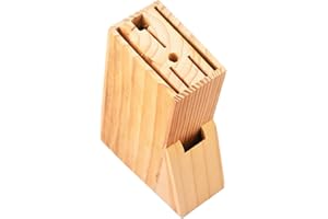 SHINEOFI Wood Kitchen Knife Block with Multi-Slot Cutter Stand and Scissor Storage Holder for Kitchen Cutter Stand