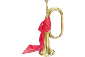Totority Metal Bugle Trumpet for Beginners with Red Scarf, Brass Band Musical Instrument for Teens
