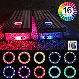 Loiion LED Cornhole Light, Color Changing Corn Hole Light with Remote Control for Family Backyard Bean Bag Toss Cornhole Game,16 Color 4 Modes 6-Level Brightness,Set of 2