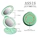 ASSIS Lighted Travel Makeup Mirror with Lights and 1X /10X Magnification-Mint Green