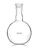 QWORK Glass 500ml Single Neck Flat Bottom Boiling