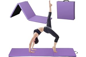 BLKMTY Gymnastics Mats 2'x6'x2'' Mat Folding Exercise Mat Gym Mat Yoga Mat Aerobics Fitness Mat Folding Kids' Gymnastics Tumbling Mat With Carrying Handles For Home Gym Exercise & Play Mats