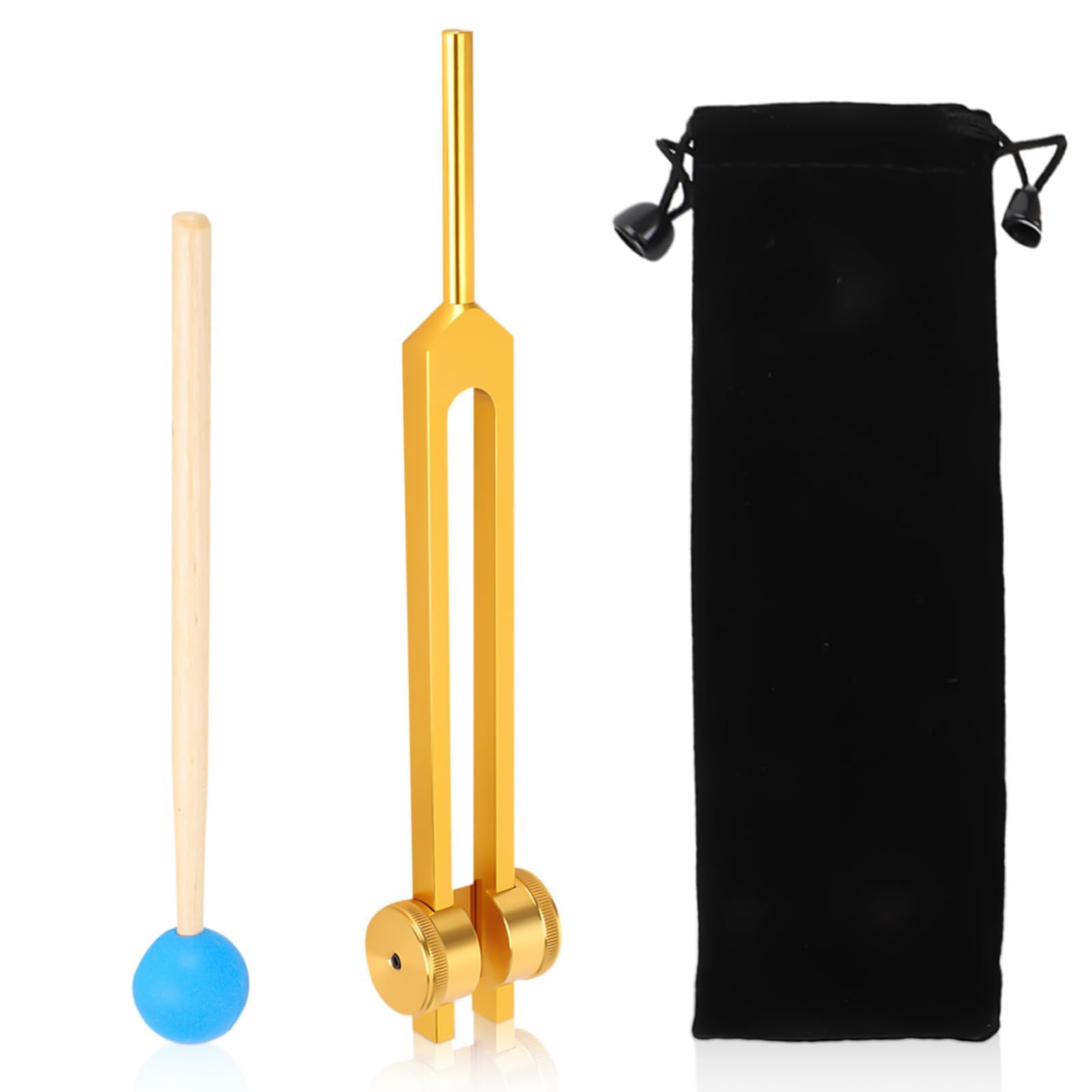 Agatige Tuning Fork 111Hz, Aluminum Alloy Tuning Fork with Silicone Hammer and Bag for DNA Repair Healing, for Sound Therapy, Perfect Healing, Musical Instrument, Balancing