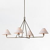 Architectural Tapered Shades Chandelier - Illuminate Your Dining and Living Spaces with Sophisticated Appeal, Light Fixtures 